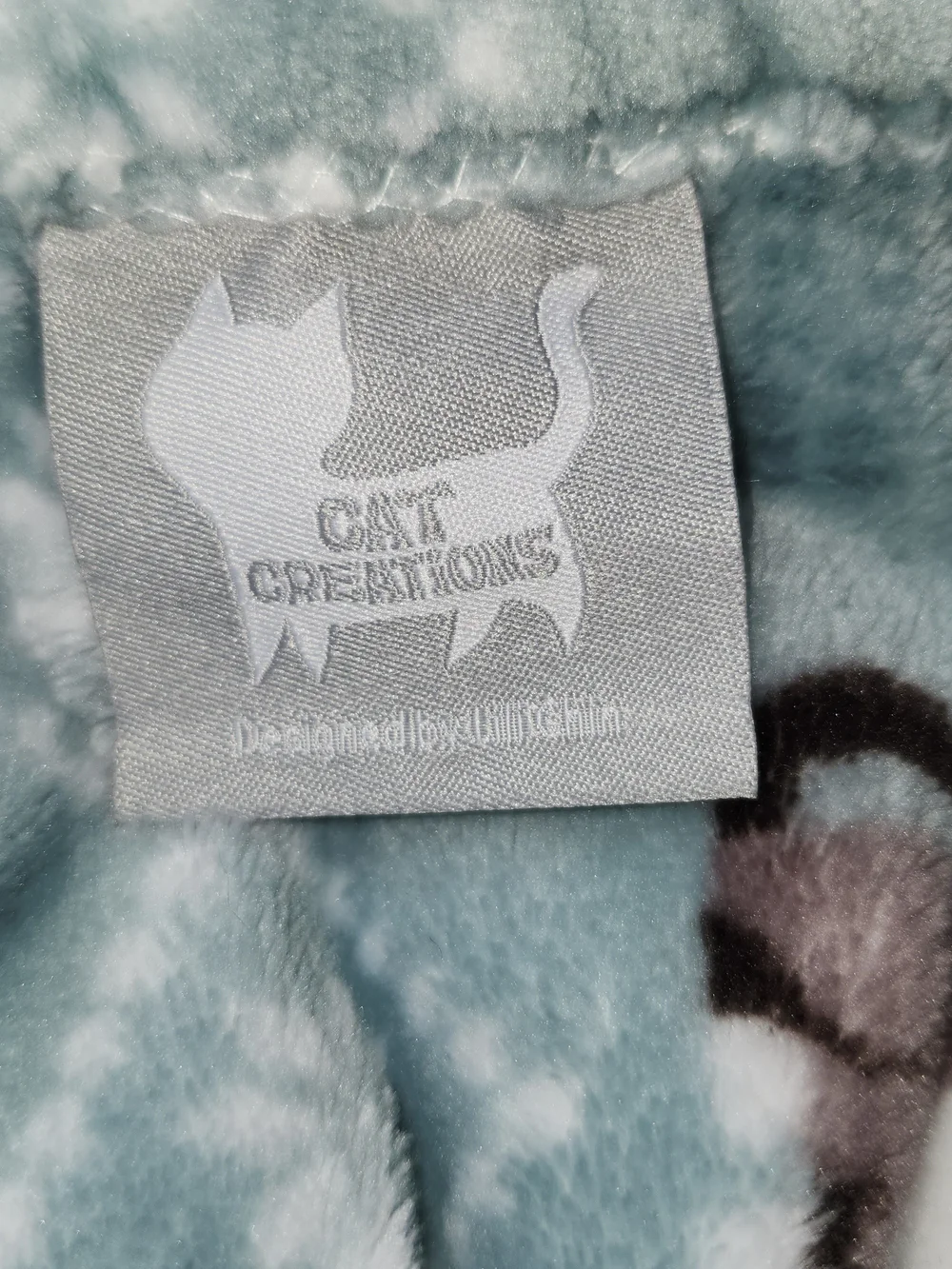Berkshire Blanket Cat Creations Lili Chin Plush Throw Mint Teal Gray Fair Isle